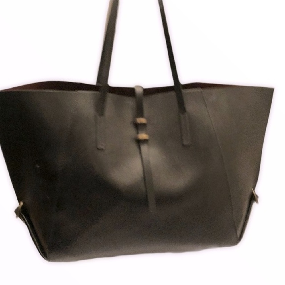 Zac zac posen large black tote bag